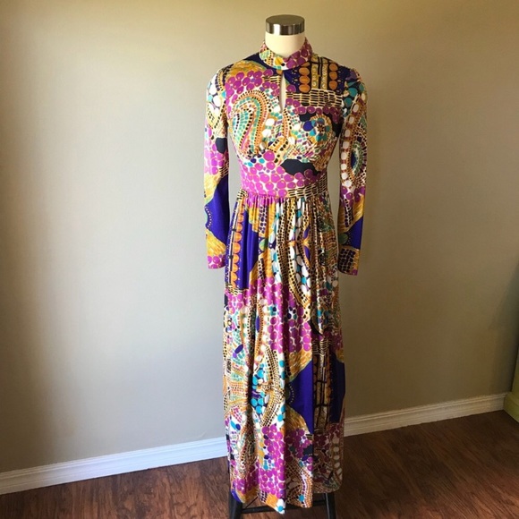 bold print maxi dress